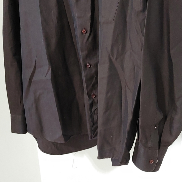 Harry Rosen | Dark chocolate brown mens dress shirt - Picture 4 of 11